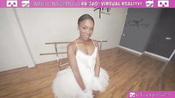 VR BANGERS Skinny Ebony Ballerina gets her pussy stretched