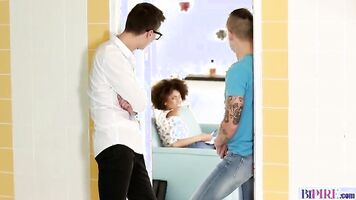 Interracial bisexual threesome