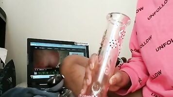 Black Barbie caught masturbating to her own porn- multiple loud orgasms