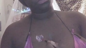 Chubby Artist Paints fat tits