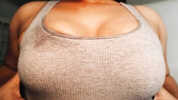 Bouncing my big natural tits hehe so fun