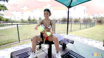 YNGR - Ebony Teen Jeni Angel Fucked During Workout